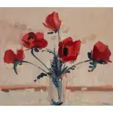 James Fullarton, STILL LIFE OF POPPIES, oil on canvas