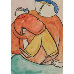 Albert Louden, MOTHER AND CHILD, C.1996, Watercolour and crayon on paper