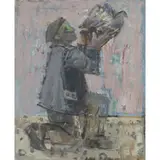 John G. Boyd, UNTITLED (MAN WITH PIGEON), Oil on canvas