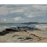 Joan Renton, BLACK ROCKS, LUCE BAY, oil on board