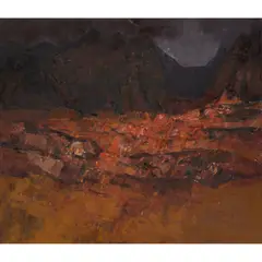 HIGHLAND PASS by George Devlin, oil on canvas, sold Jan 2022