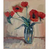 James Fullarton, STILL LIFE WITH POPPIES, oil on canvas