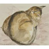 Elizabeth Blackadder, ABYSSINIAN CAT - 'ROSIE', watercolour