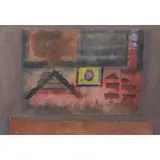 Elizabeth Blackadder, UNTITLED (STILL LIFE WITH SOUTH AMERICAN TEA TIN), watercolour and collage on handmade paper