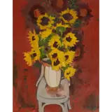 Norman Kirkham, SUNFLOWERS ON A WHITE CHAIR, 2000