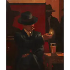 Jack Vettriano, LONE OPERATOR, oil on canvasboard