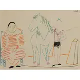 LA COMÉDIE HUMAINE, 30.1.54 III by Pablo Picasso, 1954, Colour lithograph, sold Jan 2022