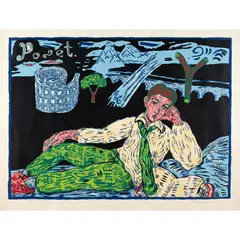 Adrian Wiszniewski, POET, 1986, Screenprint. A/P