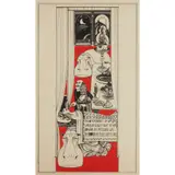 Alasdair Gray, THE SCOTS HIPPO (5) - RED, Screenprint