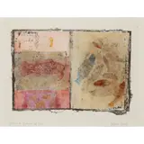 Victoria Crowe, VISHNU AS MATSYA, THE FISH, Etching with collage and hand-coloured elements