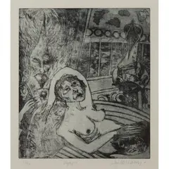 OLYMPIA by John Bellany, Etching, 13/30, sold Jan 2022