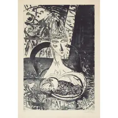 FALLEN FULMER by John Bellany, 1987, Etching, A/P, sold Jan 2022