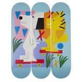 Nina Chanel Abney, PEANUTS (TRIPTYCH), 2020, Screenprint on skate decks, 72/100