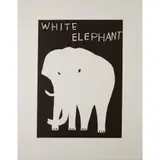 David Shrigley, WHITE ELEPHANT, 2021, Linocut, 75/100