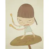 Yoshitomo Nara, MARCHING ON A BUTTERBUR LEAF, 2019, Off-set lithograph, ed. 1000, published by Dallas Contemporary