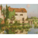 David Gauld, BY A FRENCH WATERMILL, oil on canvas