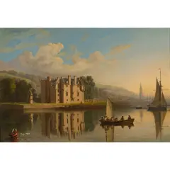 John Fleming, NEWARK CASTLE, PORT GLASGOW, oil on panel
