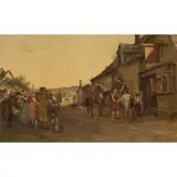Charles Martin Hardie, AFTER THE '45, A JACOBITE PRISONER IN AN ENGLISH VILLAGE, oil on canvas