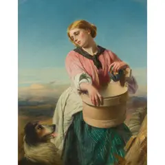 Richard Ansdell, WASHER GIRL, oil on canvas