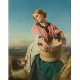 Richard Ansdell, WASHER GIRL, oil on canvas
