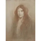 Robert Brough, HEAD OF A GIRL, pastel on canvas