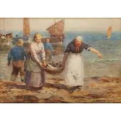 William Marshall Brown, THE MORNING CATCH, watercolour