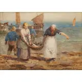 William Marshall Brown, THE MORNING CATCH, watercolour