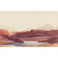 Sir David Young Cameron, A DESERTED HIGHLAND LOCH, pencil and watercolour