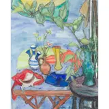 William George Gillies, STILL LIFE WITH SOLOMON'S SEAL ON BLUE GROUND