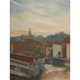 William MacDonald, EVENING MARSEILLES, oil on board