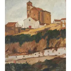 William MacDonald, HILLTOP CHURCH, SPAIN, oil on canvas