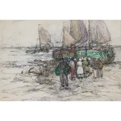 Robert McGowan Coventry, UNLOADING THE CATCH, mixed media