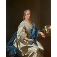 THREE QUARTER LENGTH PORTRAIT OF ANN LEIGHTON by Allan Ramsay, Oil on canvas, sold Dec 2021