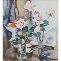 Samuel Peploe, ROSES AND FRUIT, oil on canvas [n1]