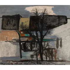Robert Henderson Blyth, MELROSE LANDSCAPE, oil on board
