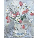 Anne Redpath, STILL LIFE - TULIPS AND LILIES, oil on board