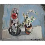 Anne Redpath, STILL LIFE WITH POT PLANT, oil on board
