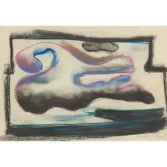 William Gear, SCULPTURAL FORM, mixed media on buff paper
