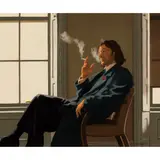 Jack Vettriano, SELF PORTRAIT WITH CARNATION