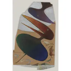 David Lewis, TWO BIRDS, RAINCLOUD AND MOON, 1990, gouache on paper