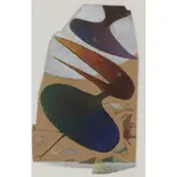 David Lewis, TWO BIRDS, RAINCLOUD AND MOON, 1990, gouache on paper