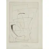 Ben Nicholson, JUG & GLASS, 1948, drypoint etching on paper