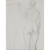 Barbara Hepworth, FIGURE AND MIRROR, 1948, pencil and gesso on board