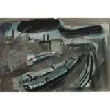 Tony Giles, PENZANCE STATION, 1985, ink and watercolour on paper