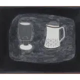 Rachel Nicholson, GREY GLASS & WHITE JUG, 1979, oil on board