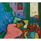 Joan Gillespie, GREEN SHUTTERS, oil on board