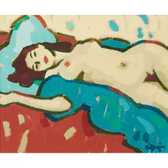 Joan Gillespie, PALE NUDE, oil on paper