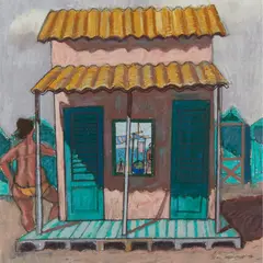 Leon Morrocco, UNTITLED (BEACH HOUSE), pastel