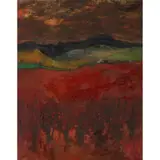 Ian Fleming, MEARNS RED EARTH, 1972-74, oil on canvasboard