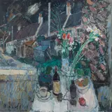 Donald Manson, NIGHT WINDOW, Oil on board
